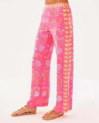 Lilly Pulitzer 32" Vianna Silk Palazzo Pant In Pink