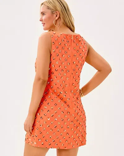 Lilly Pulitzer Tamala Beaded Shift Dress In Orange