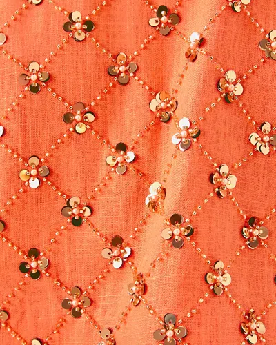 Lilly Pulitzer Lathan Sleeveless Beaded Cropped Top In Orange