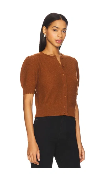 Frame The Cashmere Pointelle Cardigan In Brown