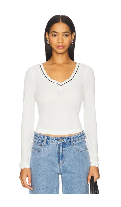 Free People Only You Long Sleeve Top In White