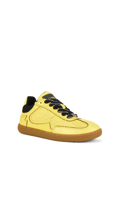 Ganni Yellow Synthetic Leather And Fabric Sneakers In Yellow