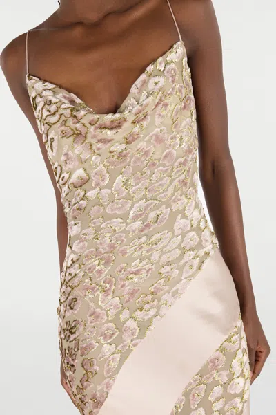 Roberto Cavalli Long Slip Dress With Leopard Print Pattern In Pink