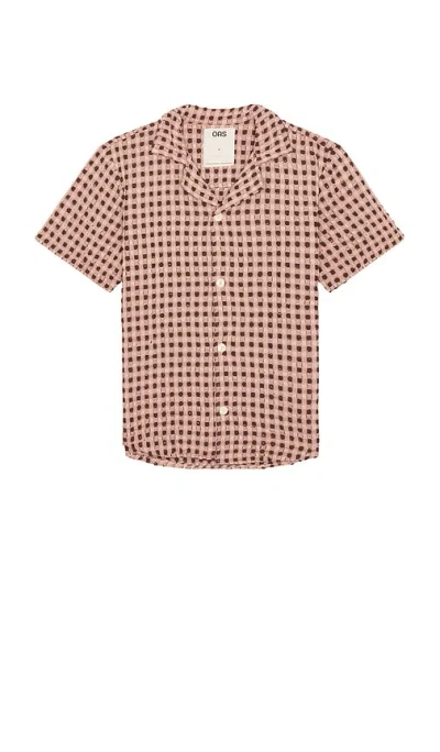 Oas Ferratelle Cuba Waffle Shirt In Brown