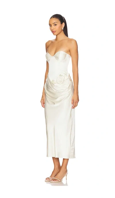Lpa Ilaria Corset Midi Dress In White