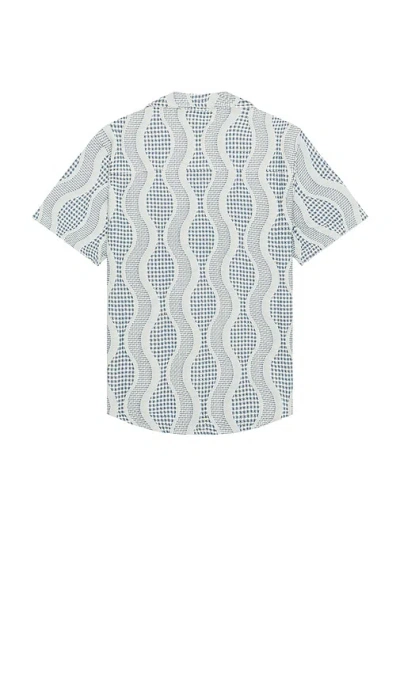 Oas Como Cuba Waffle Shirt In Blue