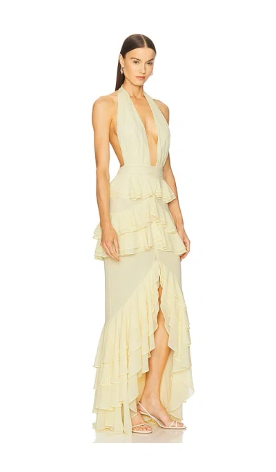 Michael Costello X Revolve Clara Bow Gown In Neutral