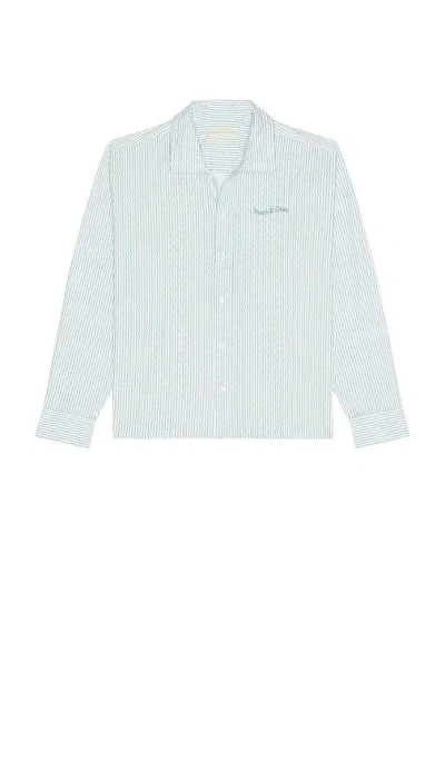 Museum Of Peace And Quiet Wordmark Button Up Shirt In Blue