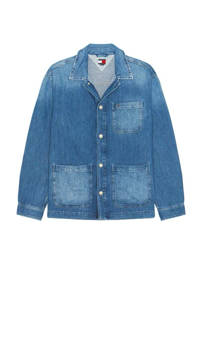 Tommy Jeans Denim Chore Jacket In Blue