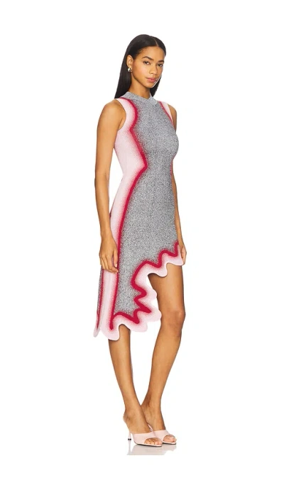 Ph5 Hailey Reflective Wavy Asymmetric Dress In Multi