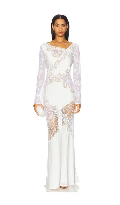 Vaillant Satin Maxi Dress In White