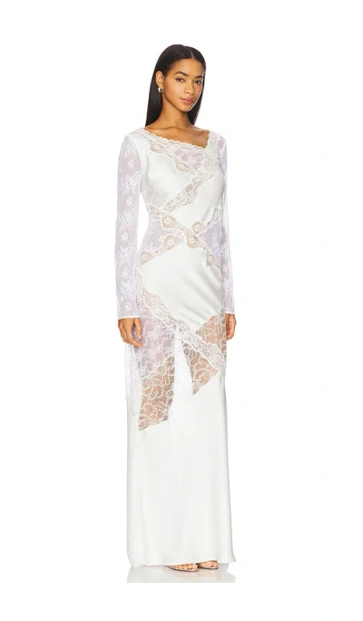 Vaillant Satin Maxi Dress In White