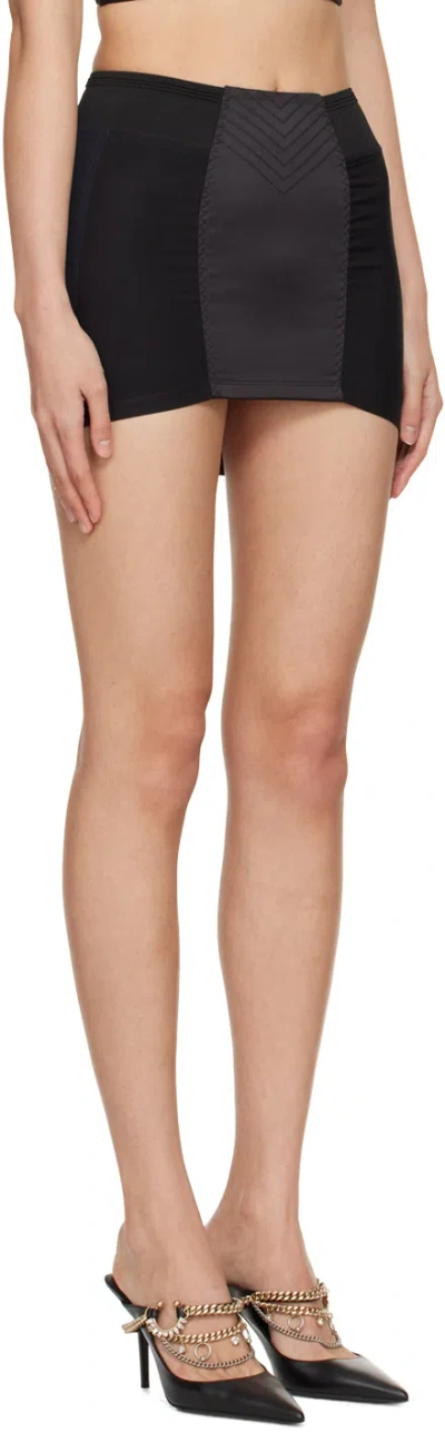 Jean Paul Gaultier Conical Topstitches Mini Skirt In Black