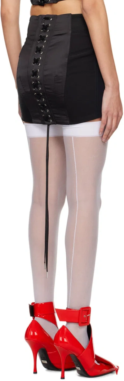 Jean Paul Gaultier Conical Topstitches Mini Skirt In Black