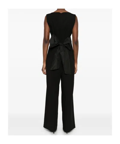 Herno Back Strapless Jumpsuit With Bow On The Back In Black