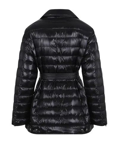 Herno Quilted Tied-waist Down Jacket In Black
