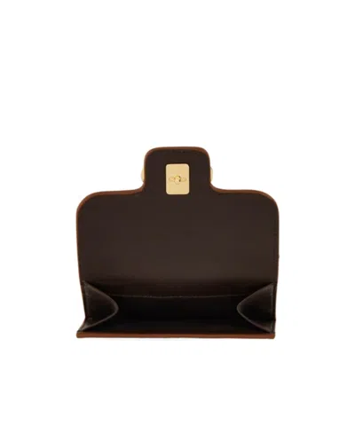 Ferragamo Gancini Compact Wallet In Brown