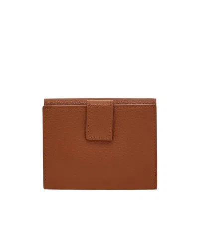 Ferragamo Gancini Compact Wallet In Brown