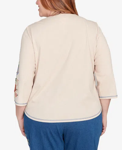 Alfred Dunner Plus Size Floral Embroidered Top