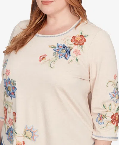 Alfred Dunner Plus Size Floral Embroidered Top