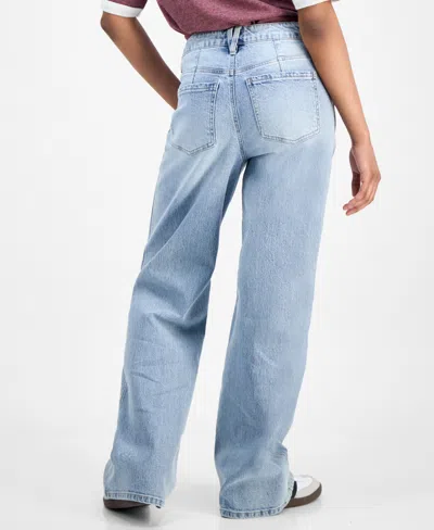 Celebrity Pink Juniors' High Rise Baggy Wide-leg Curvy Jeans In Blue
