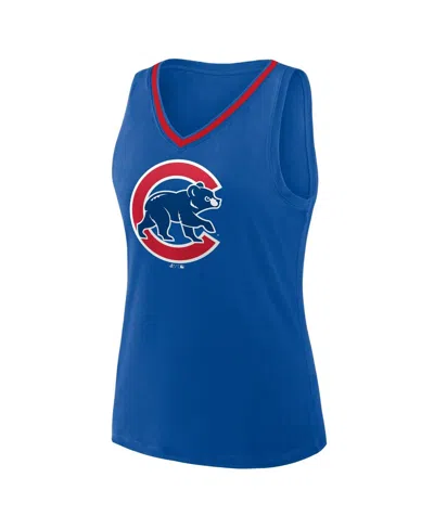 Logo Athletic Women's Royal Chicago Cubs Stellar Win V-neck Tank Top