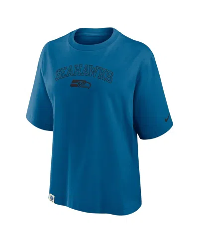 Nike Women's Blue Seattle Seahawks Glory Arch Boxy T-shirt In Blue