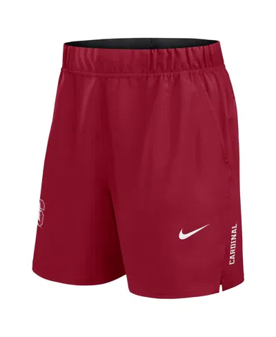 Nike Men's Cardinal Stanford Cardinal Primetime Woven Victory Performance Shorts In Burgundy
