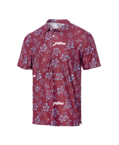 Reyn Spooner Maroon Philadelphia Phillies Cooperstown Collection Performance Polo In Red