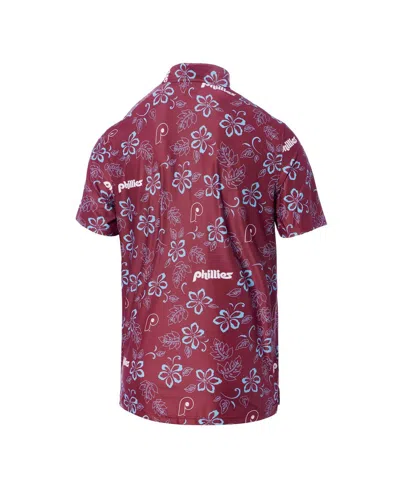 Reyn Spooner Maroon Philadelphia Phillies Cooperstown Collection Performance Polo In Red