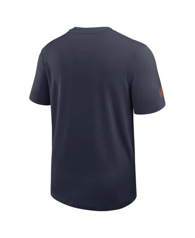 Nike Navy Chicago Bears Sideline Uv Performance Coach Shirt In Blue