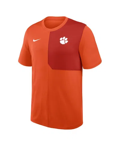 Nike Men's Orange Clemson Tigers 2025 Sideline Uv Performance Coach T-shirt In Orange