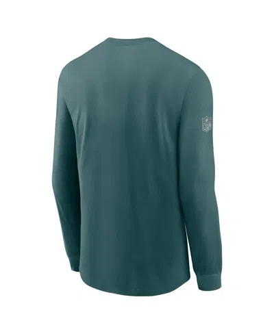 Nike Midnight Green Philadelphia Eagles Sideline Performance Long Sleeve T-shirt In Green