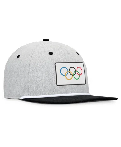 Fanatics Men's Heather Gray/black Olympic Games Photo Finish Adjustable Hat