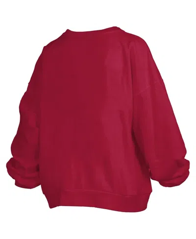 Pressbox Cardinal Iowa State Cyclones Janise Arch Over Logo Waist Length Oversized Pullover Sweatshi In Red