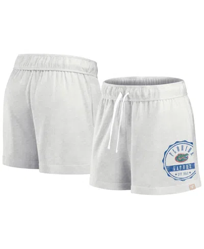 Fanatics Women's Oatmeal/white Florida Gators Win Badge Shorts In Gray