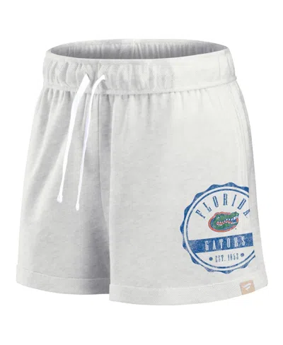 Fanatics Women's Oatmeal/white Florida Gators Win Badge Shorts In Gray