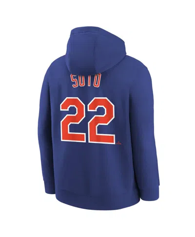 Nike Big Boys And Girls Juan Soto Royal New York Mets Name Number Performance Pullover Hoodie In Blue
