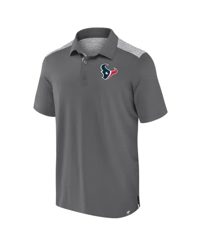 Fanatics Men's Gray Houston Texans Long Shot Polo Shirt In Gray