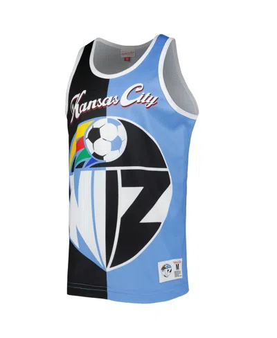 Mitchell & Ness Men's Black/sky Blue Sporting Kansas City Sublimated Split Logo Tank Top In Multi