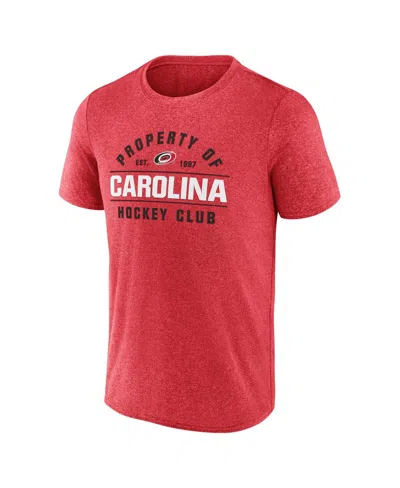 Fanatics Men's Heather Red Carolina Hurricanes Property Of T-shirt In Red