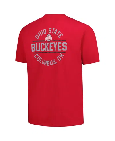 Fanatics Men's Scarlet Ohio State Buckeyes Big Tall Fast Break 2 Hit T-shirt In Red