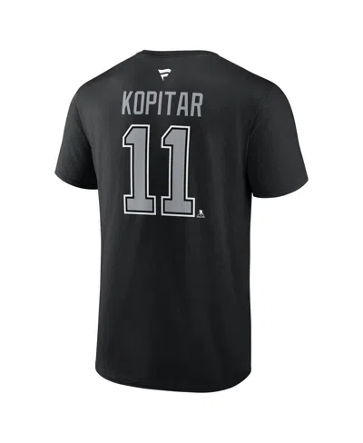 Fanatics Men's Anze Kopitar Black Los Angeles Kings Authentic Stack Name Number T-shirt In Black