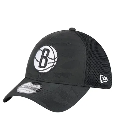 New Era Men's Black Brooklyn Nets Subtle Camo 39thirty Flex Hat