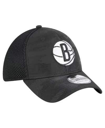 New Era Men's Black Brooklyn Nets Subtle Camo 39thirty Flex Hat