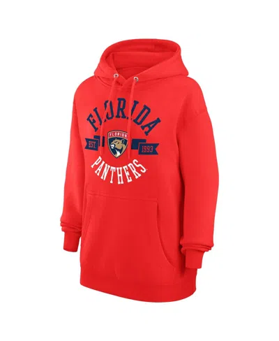 G-iii 4her By Carl Banks Women'sâ Red Florida Panthers City Graphic Fleece Pullover Hoodie In Red