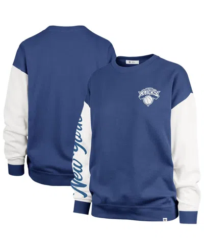 47 Brand '47 Blue New York Knicks Rise Andie Oversized Pullover Sweatshirt In Blue