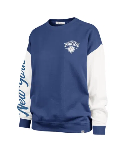 47 Brand '47 Blue New York Knicks Rise Andie Oversized Pullover Sweatshirt In Blue