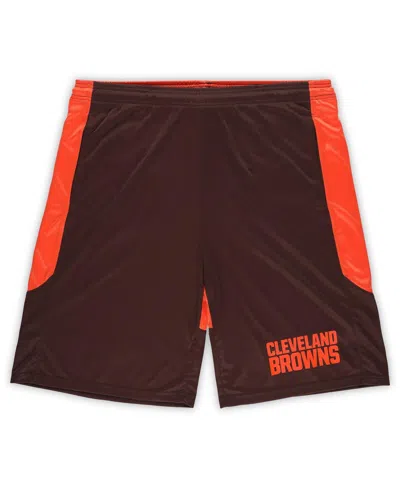 Fanatics Men's Brown/orange Cleveland Browns Big Tall Launch Shorts In Orange