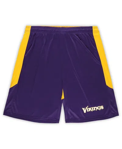 Fanatics Men's Purple/gold Minnesota Vikings Big Tall Launch Shorts In Yellow